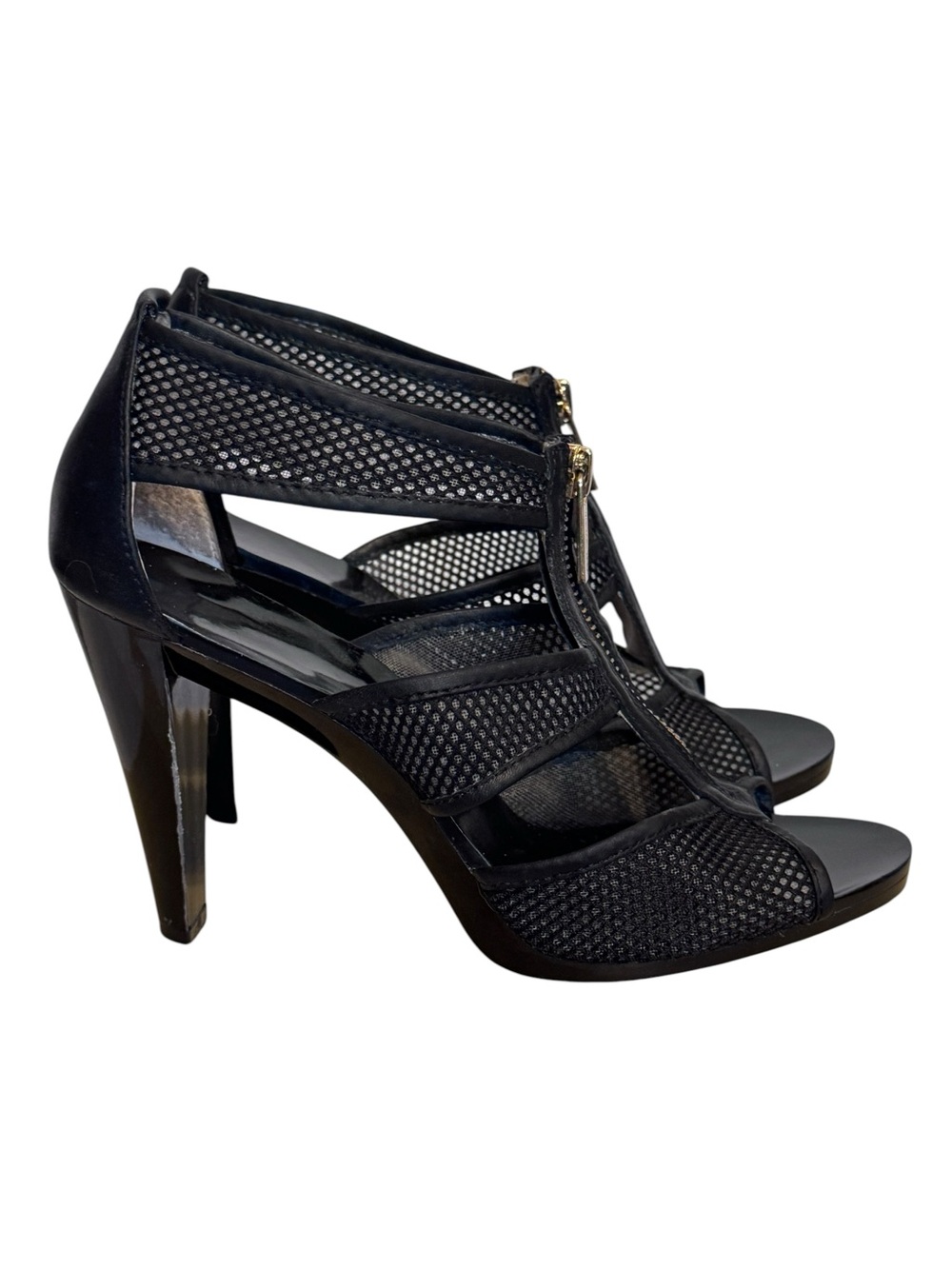 Michael Kors Black Berkley Strap Open Toe Heels